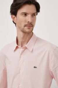 Košile Lacoste růžová barva