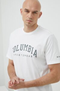 Bavlněné tričko Columbia bílá