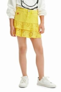 Dětská sukně Desigual žlutá barva