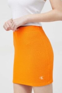 Sukně Calvin Klein Jeans oranžová