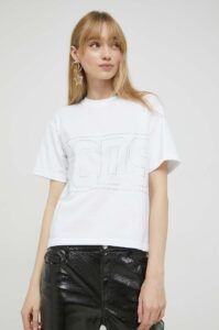 Bavlněné tričko GCDS bílá