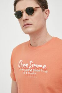 Bavlněné tričko Pepe Jeans Richme oranžová