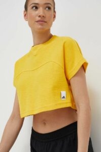 Bavlněné tričko adidas žlutá