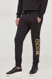 Bavlněné tepláky Versace Jeans Couture černá barva