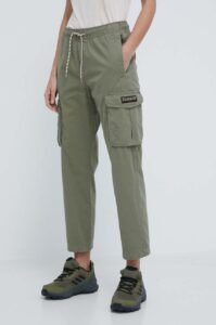 Bavlněné kalhoty Napapijri M-Faber zelená barva