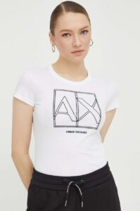 Bavlněné tričko Armani Exchange bílá