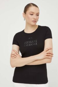 Bavlněné tričko Armani Exchange černá