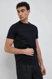 Bavlněné tričko Emporio Armani tmavomodrá barva