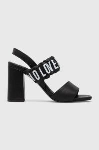 Kožené sandály Love Moschino černá