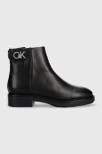 Kožené kotníkové boty Calvin Klein Rubber Sole Ankle Boot