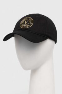 Bavlněná baseballová čepice Versace Jeans Couture černá