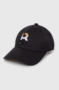 Bavlněná baseballová čepice BOSS černá