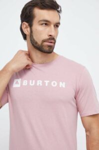 Bavlněné tričko Burton růžová barva