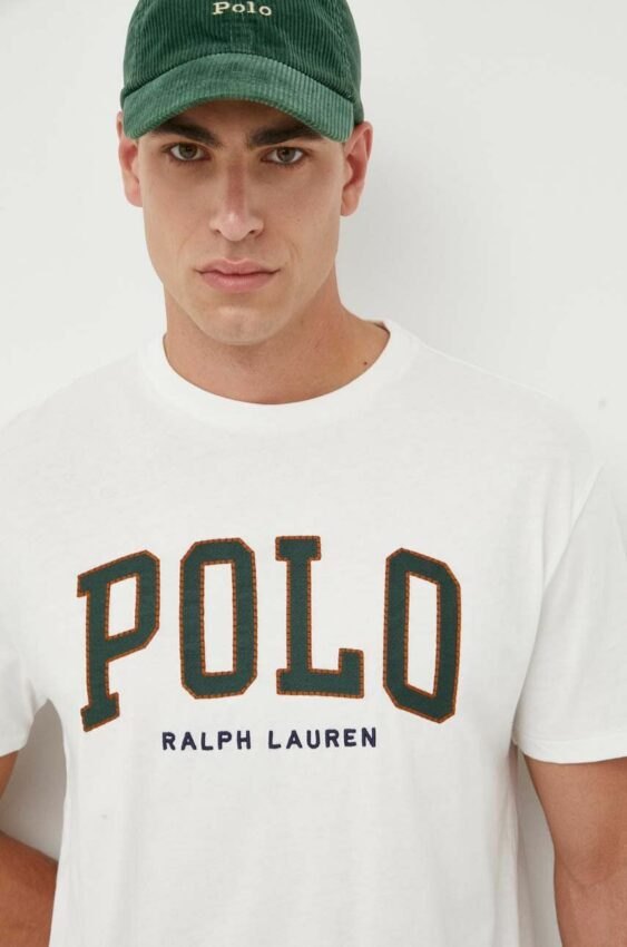 Bavlněné tričko Polo Ralph Lauren bílá