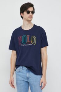 Bavlněné tričko Polo Ralph Lauren tmavomodrá