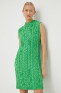 Vlněné šaty Samsoe Samsoe zelená