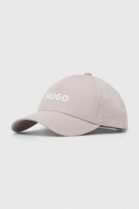 Bavlněná baseballová čepice HUGO šedá