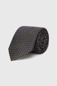 Hedvábná kravata BOSS černá