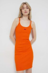 Šaty HUGO oranžová barva
