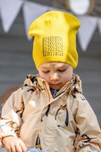 Dětská bavlněná čepice Jamiks ARAGORN žlutá
