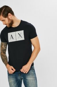 Bavlněné tričko Armani Exchange tmavomodrá