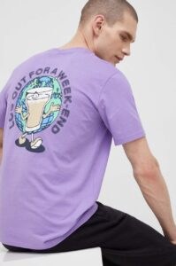 Bavlněné tričko Champion fialová