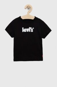 Dětské bavlněné tričko Levi's černá