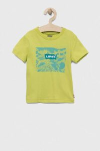 Dětské bavlněné tričko Levi's zelená