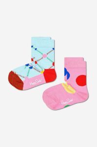 Dětské ponožky Happy Socks Dots 2-pack růžová barva