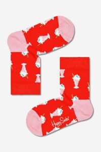Dětské ponožky Happy Socks Milkshake červená barva