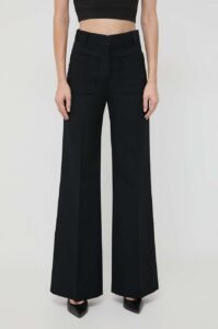 Kalhoty s příměsí vlny Victoria Beckham černá