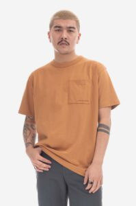 Bavlněné tričko New Balance oranžová