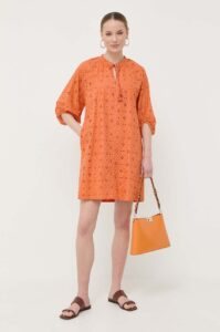 Bavlněné šaty Marella oranžová