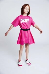Dívčí šaty Dkny růžová barva