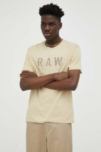 Bavlněné tričko G-Star Raw béžová