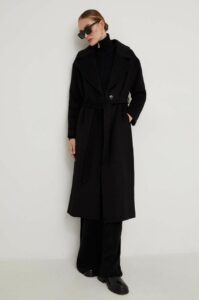 Vlněný kabát Answear Lab černá
