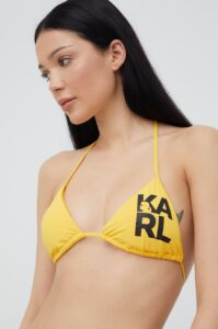 Plavková podprsenka Karl Lagerfeld žlutá barva