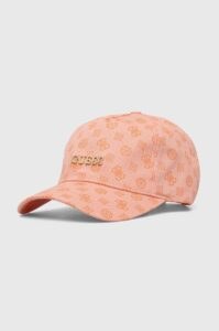 Bavlněná baseballová čepice Guess PEONY růžová
