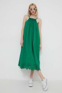 Bavlněné šaty Desigual zelená