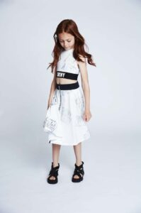 Dětská sukně Dkny bílá barva