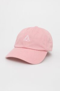 Bavlněná čepice HUF růžová barva