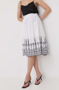 Bavlněná sukně MAX&Co. bílá barva