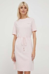 Bavlněné šaty Tommy Hilfiger růžová