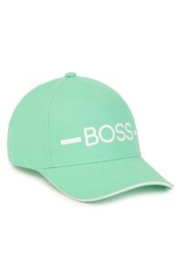 Dětská bavlněná čepice Boss zelená
