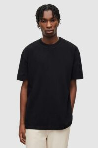 Bavlněné tričko AllSaints černá barva