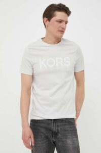 Bavlněné tričko Michael Kors šedá