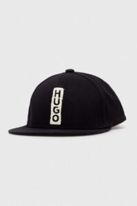 Bavlněná baseballová čepice HUGO černá