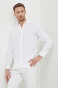 Bavlněná košile Sisley bílá barva