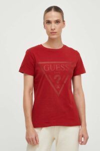 Bavlněné tričko Guess ADELE červená