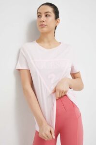 Bavlněné tričko Guess ADELE růžová